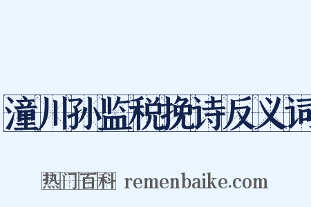 潼川孙监税挽诗反义词是什么意思的图片